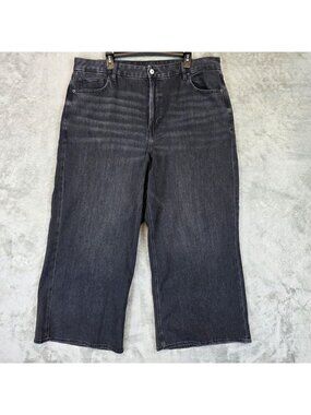 American Eagle Outfitters Curvy Baggy Wide Leg Jeans Womens 20 Short High Rise